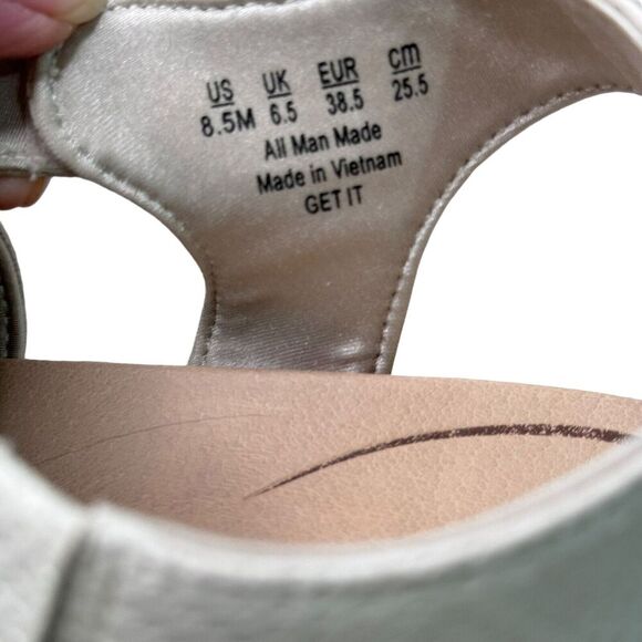 Dr. Scholls Get It Beige Cream Strappy Wedge Sandals Women's 8.5M Hook & Loop - Picture 7 of 8